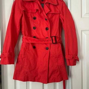 Banana Republic Bold Red Trench Coat 2017 fully lined